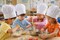 Kids Chef Hats 8" Tall – White Fabric Cooking Hats, Classroom & Camp Craft Supplies, 12 Pack
